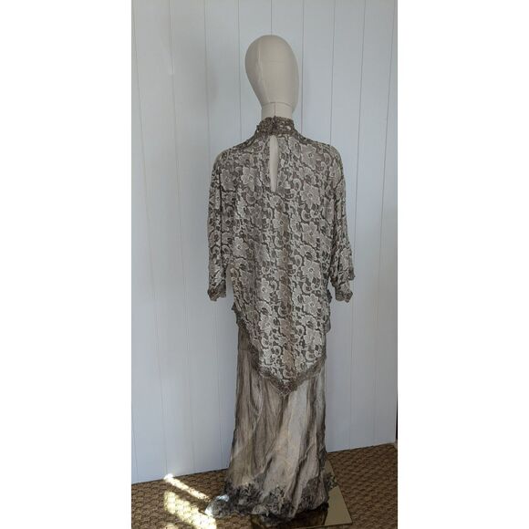 Vintage Pat Dahnke 2 Piece Lace Set - Boho Western Wedding Wear - Cognac - M - Picture 2 of 10